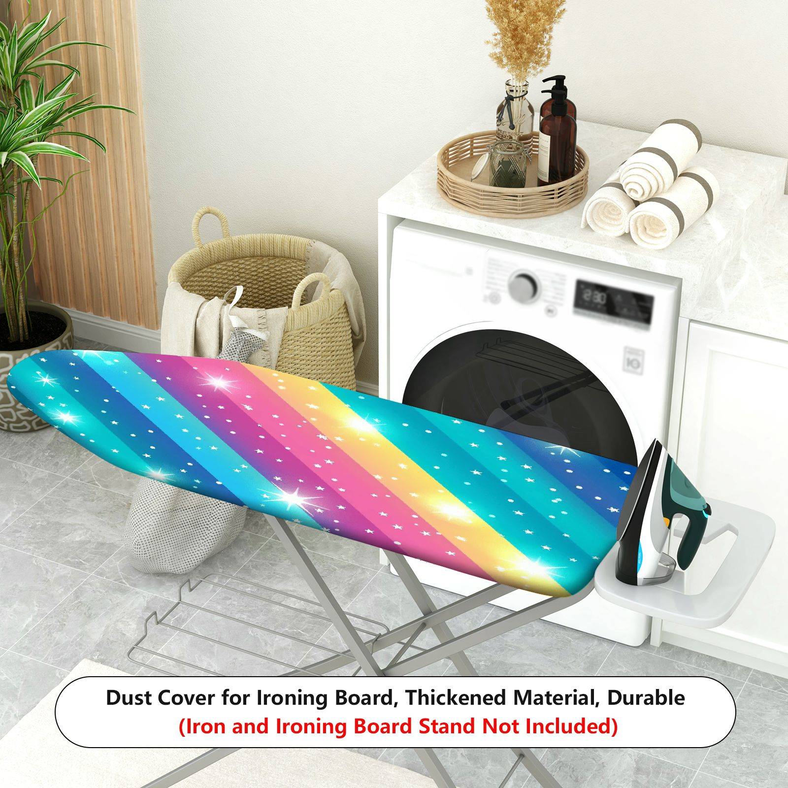 1-Piece Rainbow Sparkle Star  Ironing Board Cover, Universal Size, Without Board