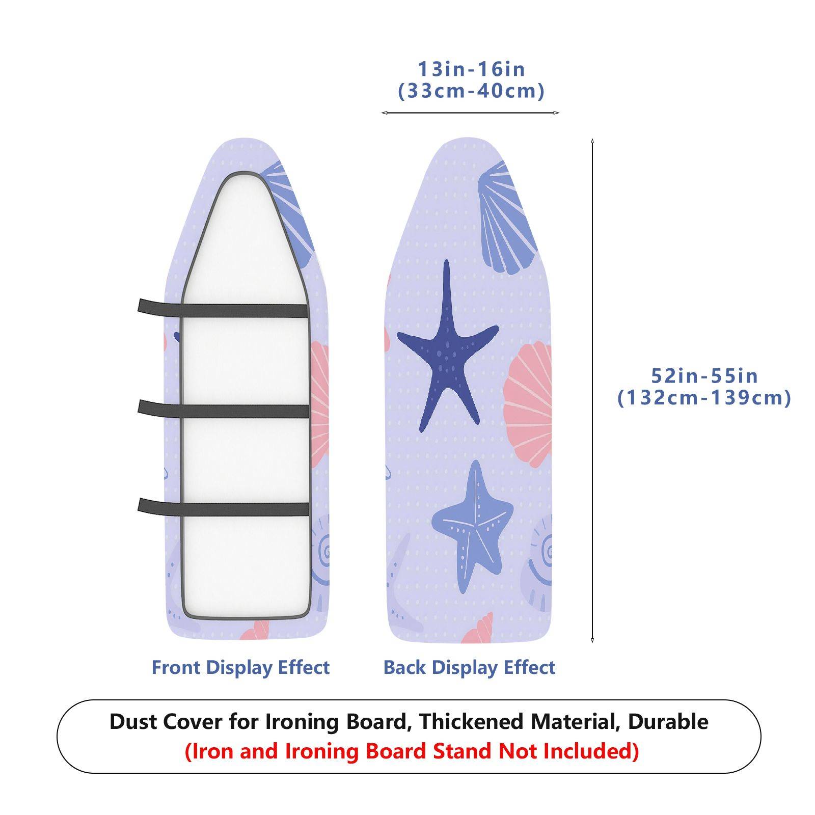 1-Piece Starfish Shell Nautical  Ironing Board Cover, Universal Size, Without Board