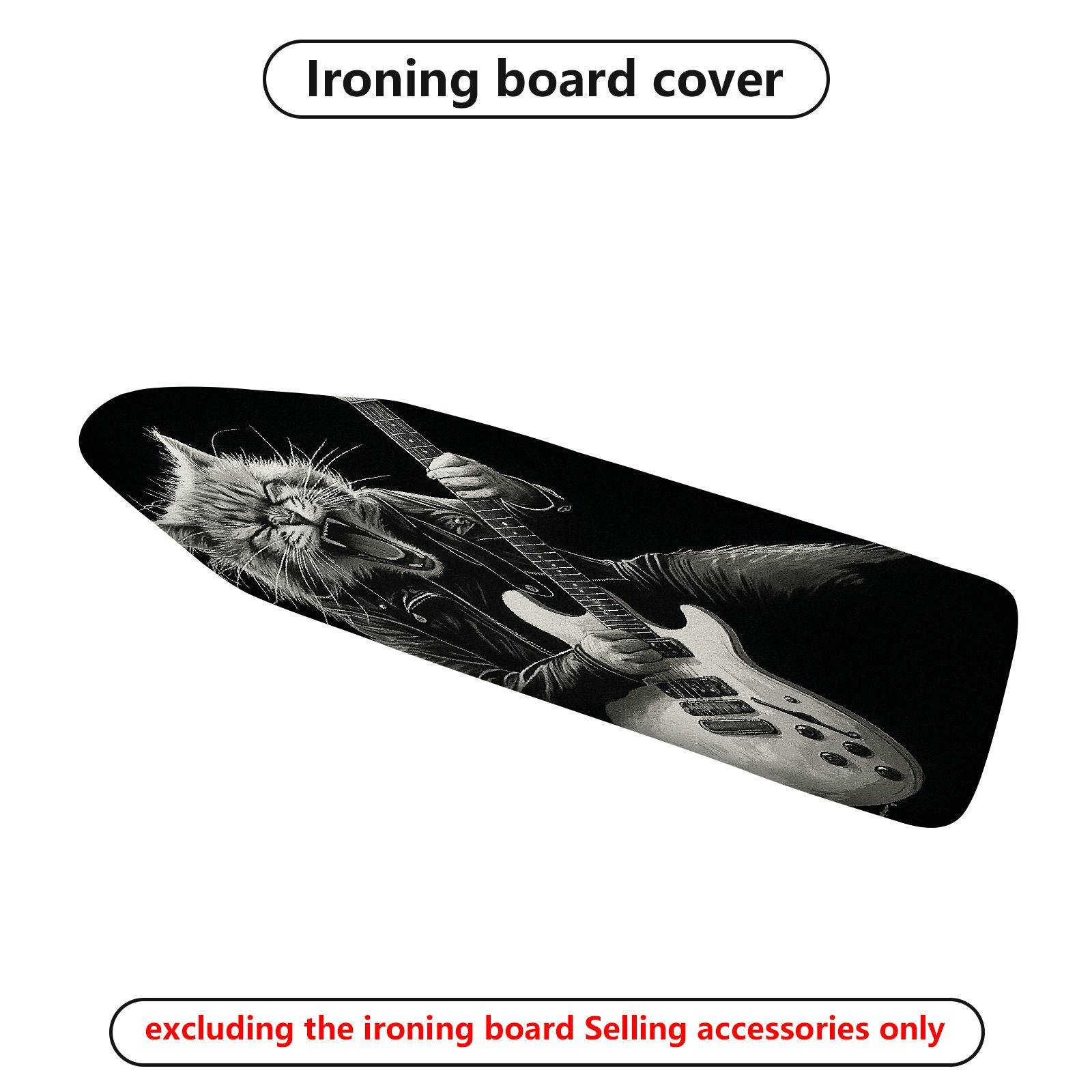 1-Piece Cat Guitar Rock  Ironing Board Cover, Universal Size, Without Board