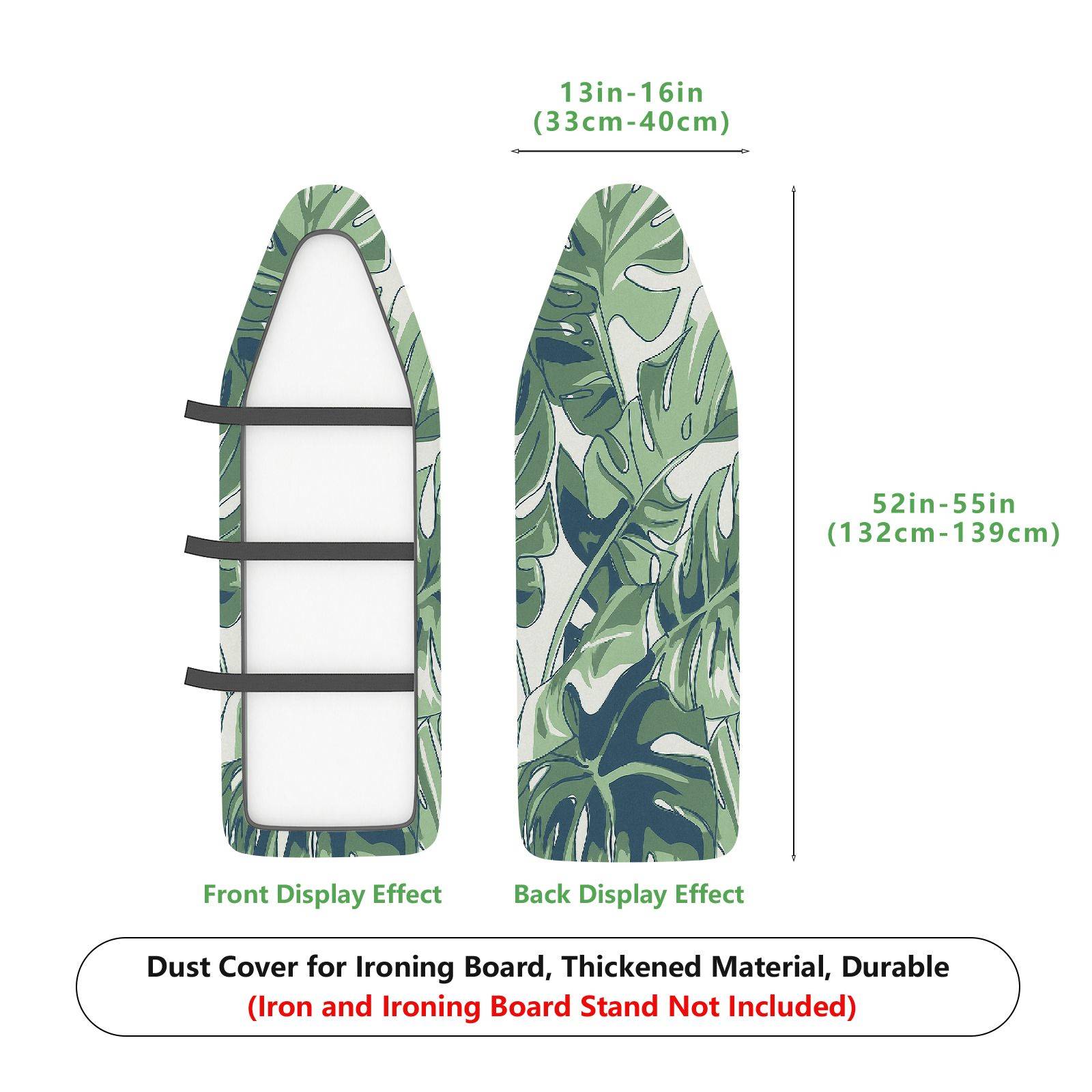 1-Piece Tropical Leaf Pattern Green  Ironing Board Cover, Universal Size, Without Board