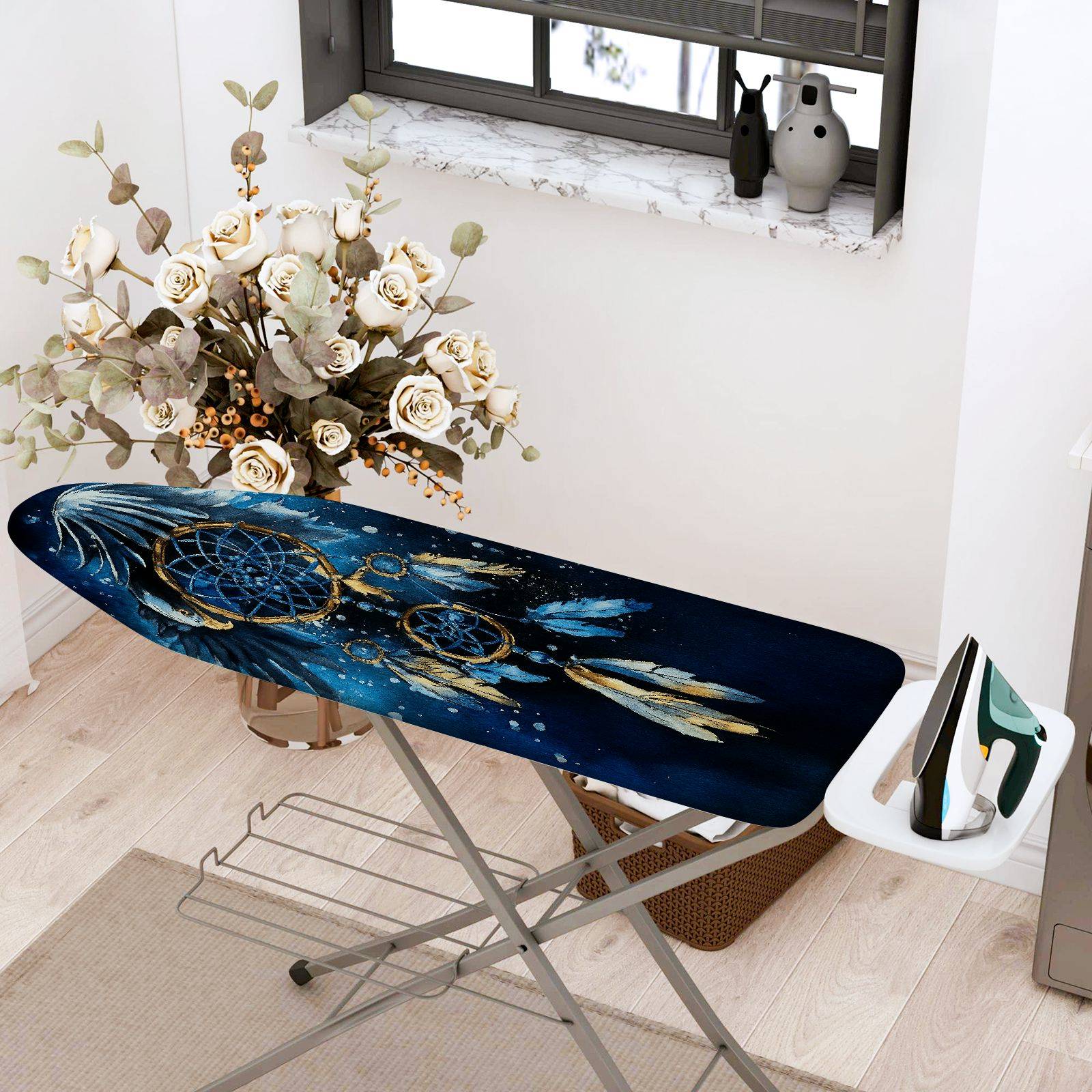 1-Piece Dreamcatcher Feather Night Sky  Ironing Board Cover, Universal Size, Without Board