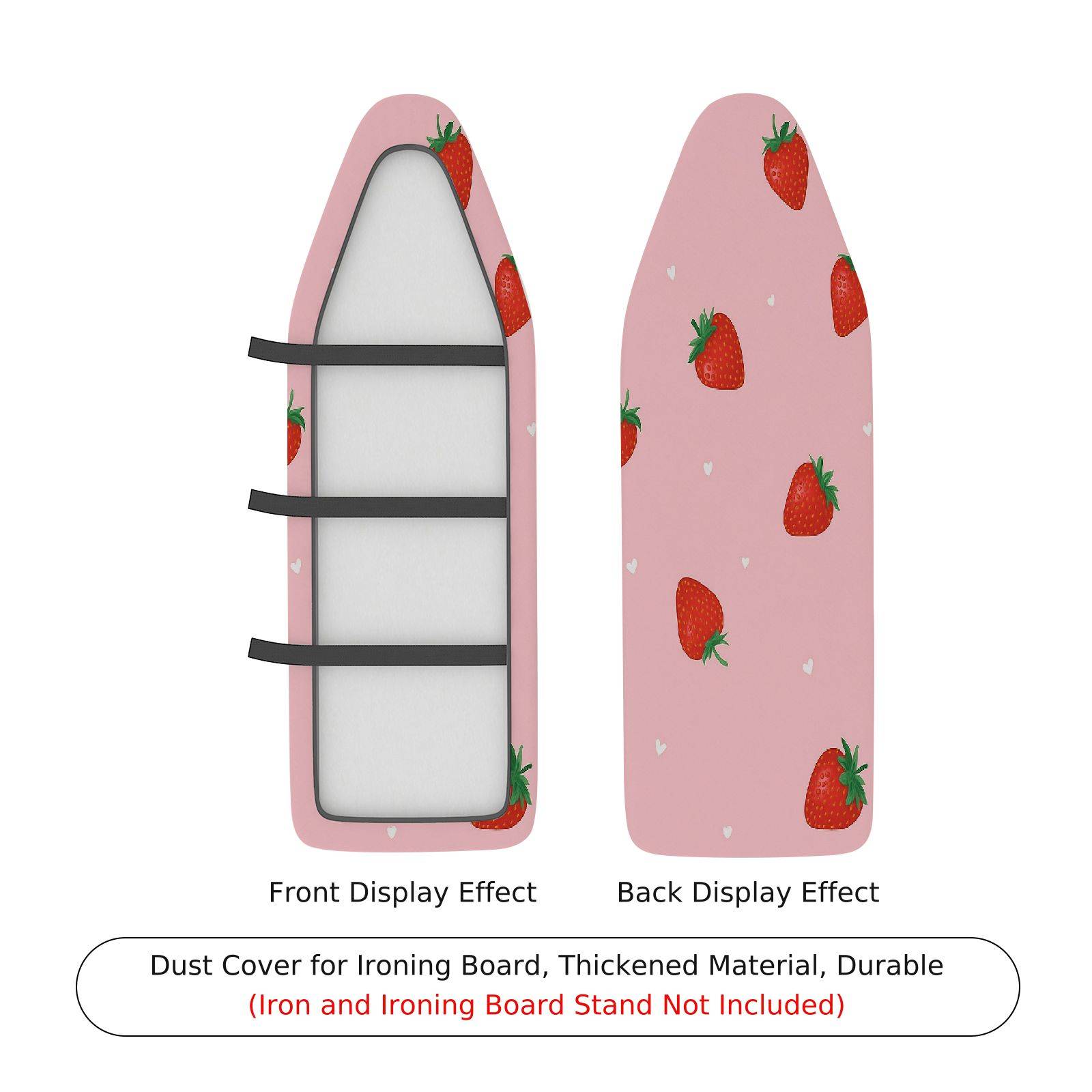 1-Piece Strawberry Pink Cute  Ironing Board Cover, Universal Size, Without Board