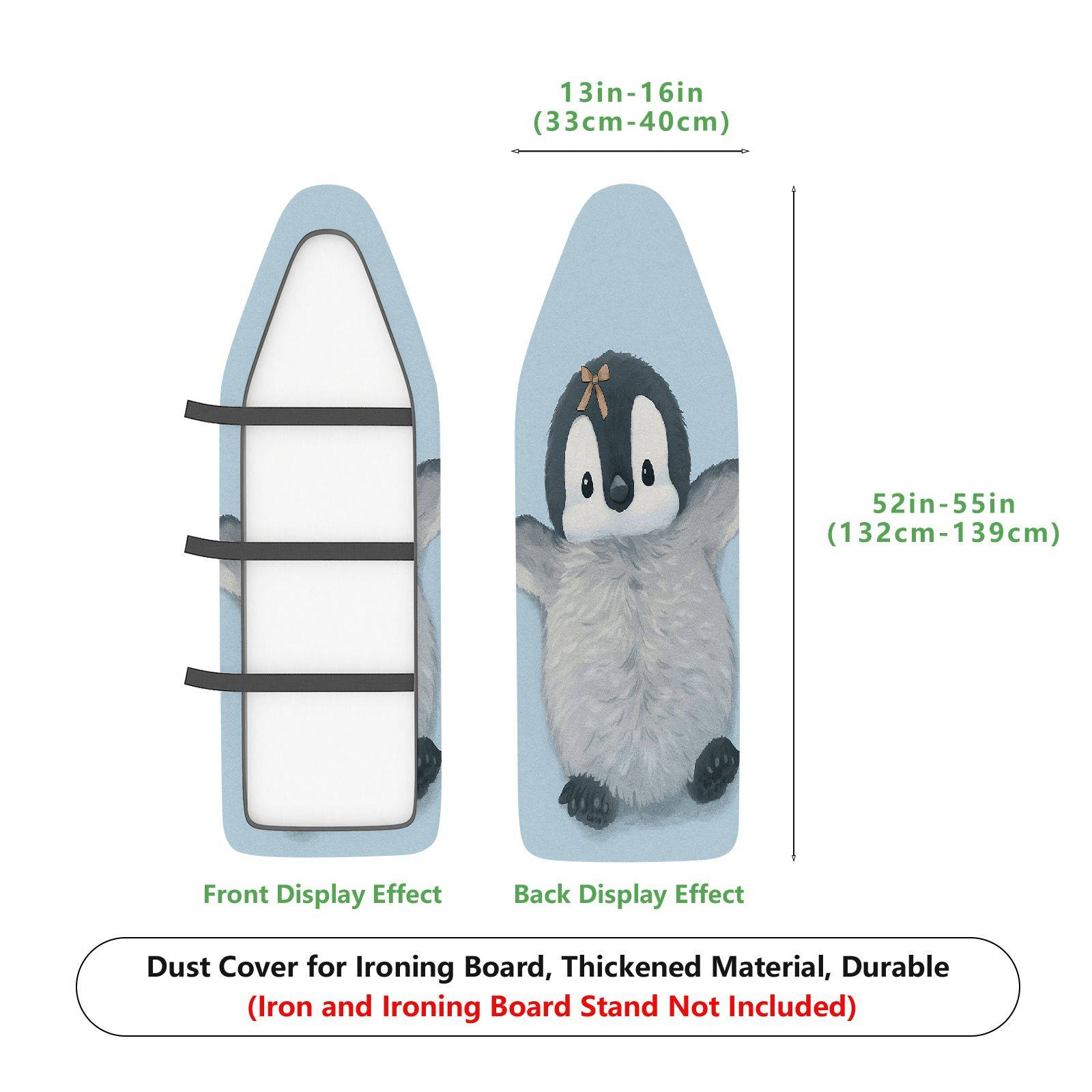 1-Piece Penguin  Blue  Ironing Board Cover, Universal Size, Without Board
