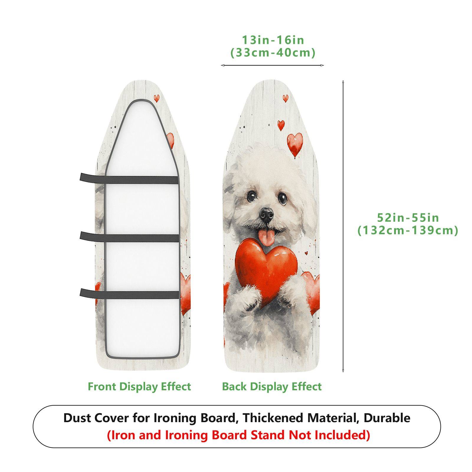 1-Piece Dog Heart Love  Ironing Board Cover, Universal Size, Without Board