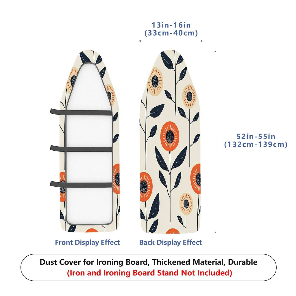 1-Piece Floral Sunflower Retro  Ironing Board Cover, Universal Size, Without Board