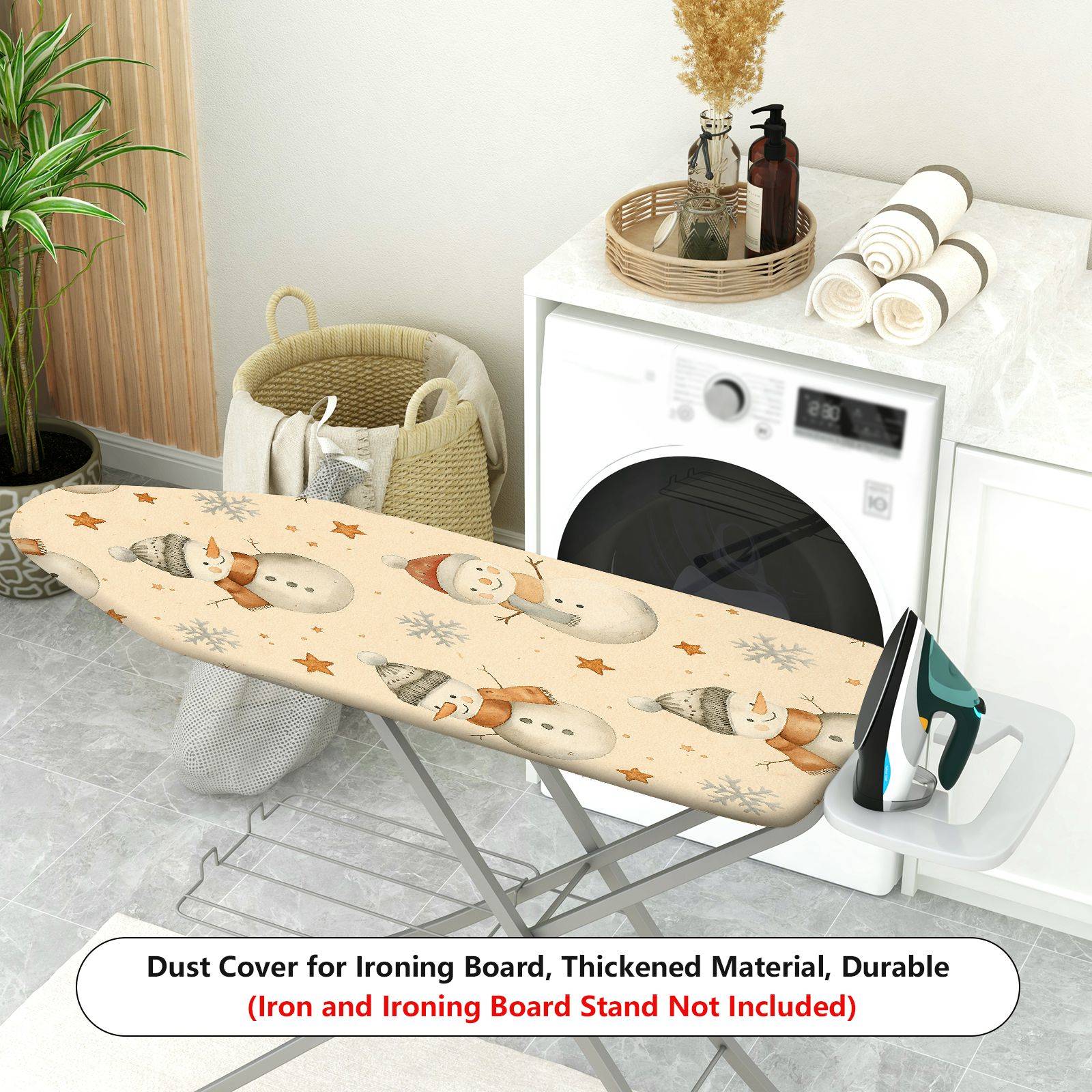 1-Piece Snowman Star Winter  Ironing Board Cover, Universal Size, Without Board