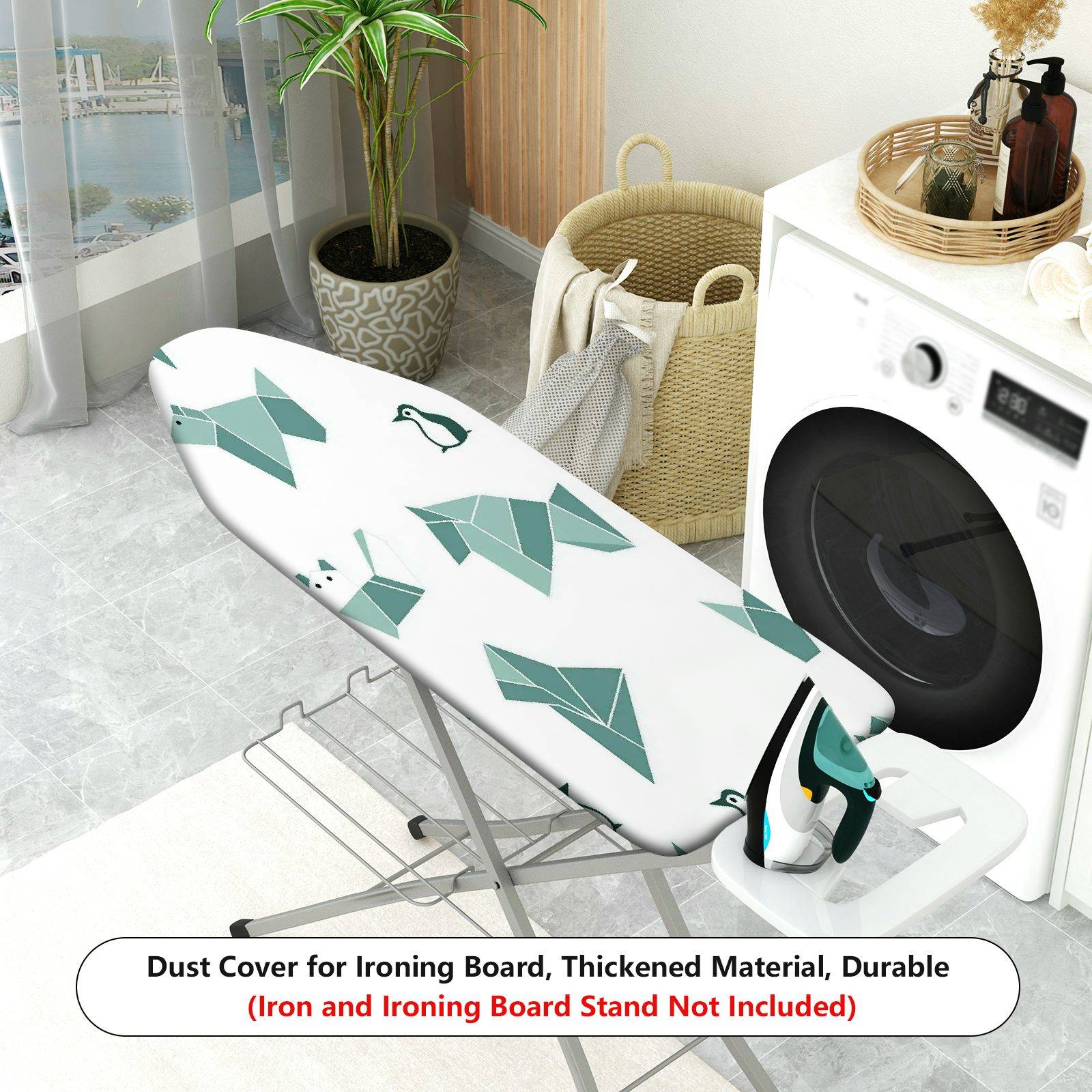 1-Piece Origami Animal Penguin Dog  Ironing Board Cover, Universal Size, Without Board