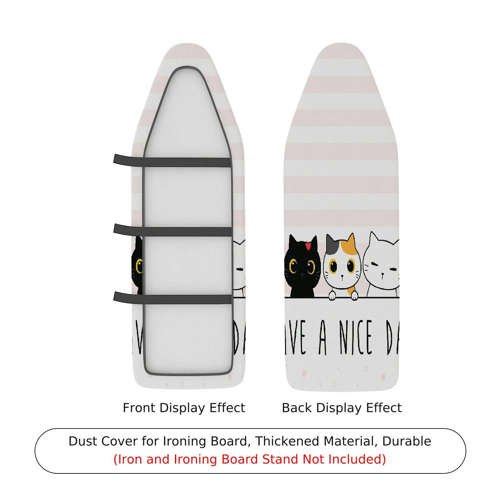 1-Piece Stripe  Cats  Ironing Board Cover, Universal Size, Without Board