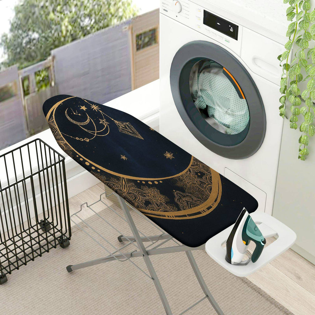 1-Piece Moon Star Pattern Golden  Ironing Board Cover, Universal Size, Without Board