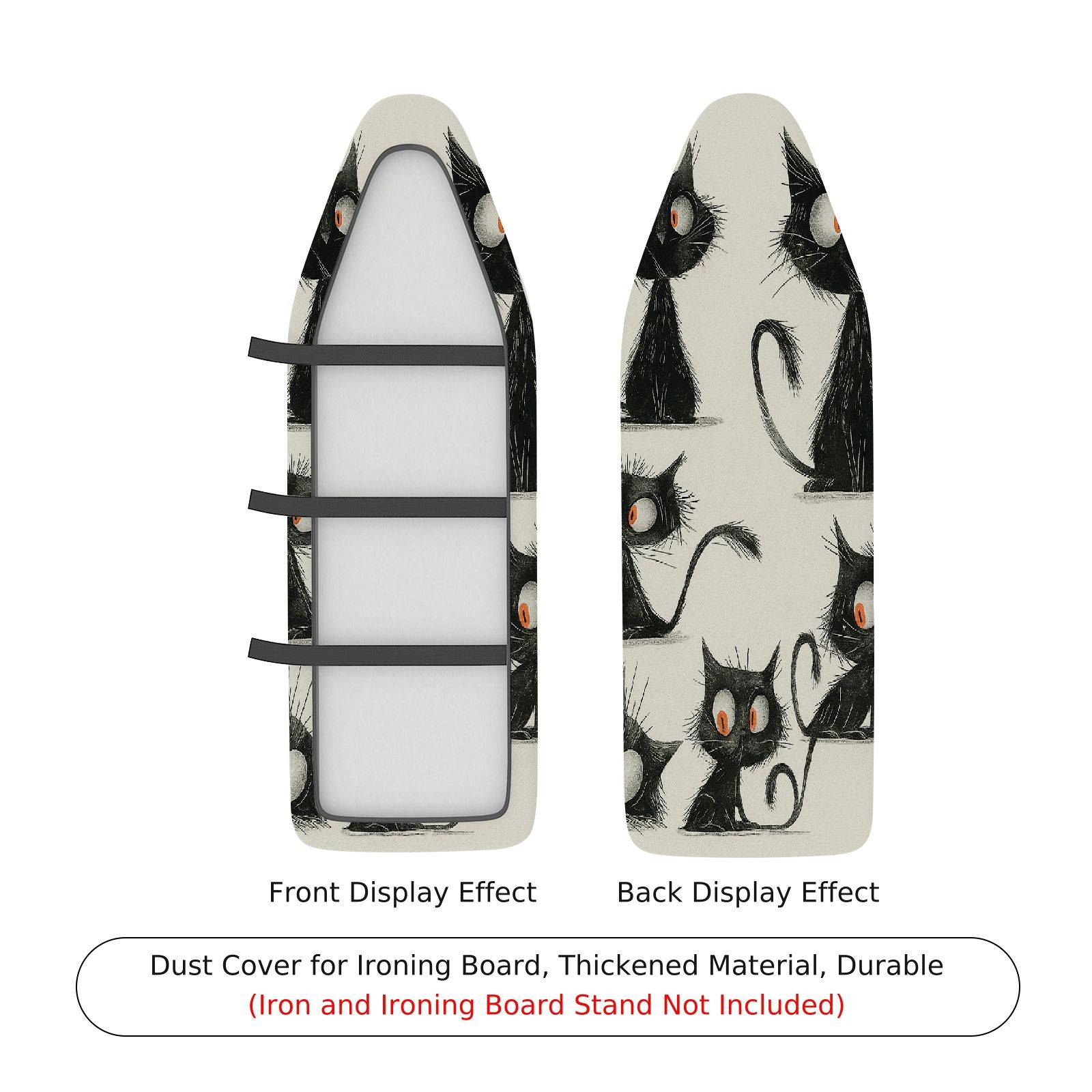 1-Piece Cat Pattern Black  Animal  Ironing Board Cover, Universal Size, Without Board