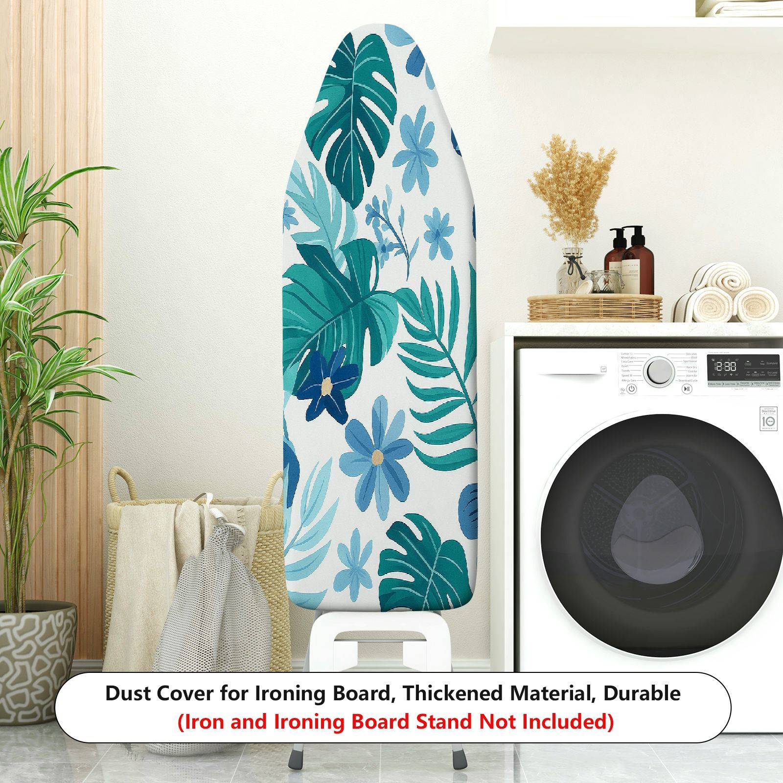 1-Piece Tropical Floral Leaf Design  Ironing Board Cover, Universal Size, Without Board