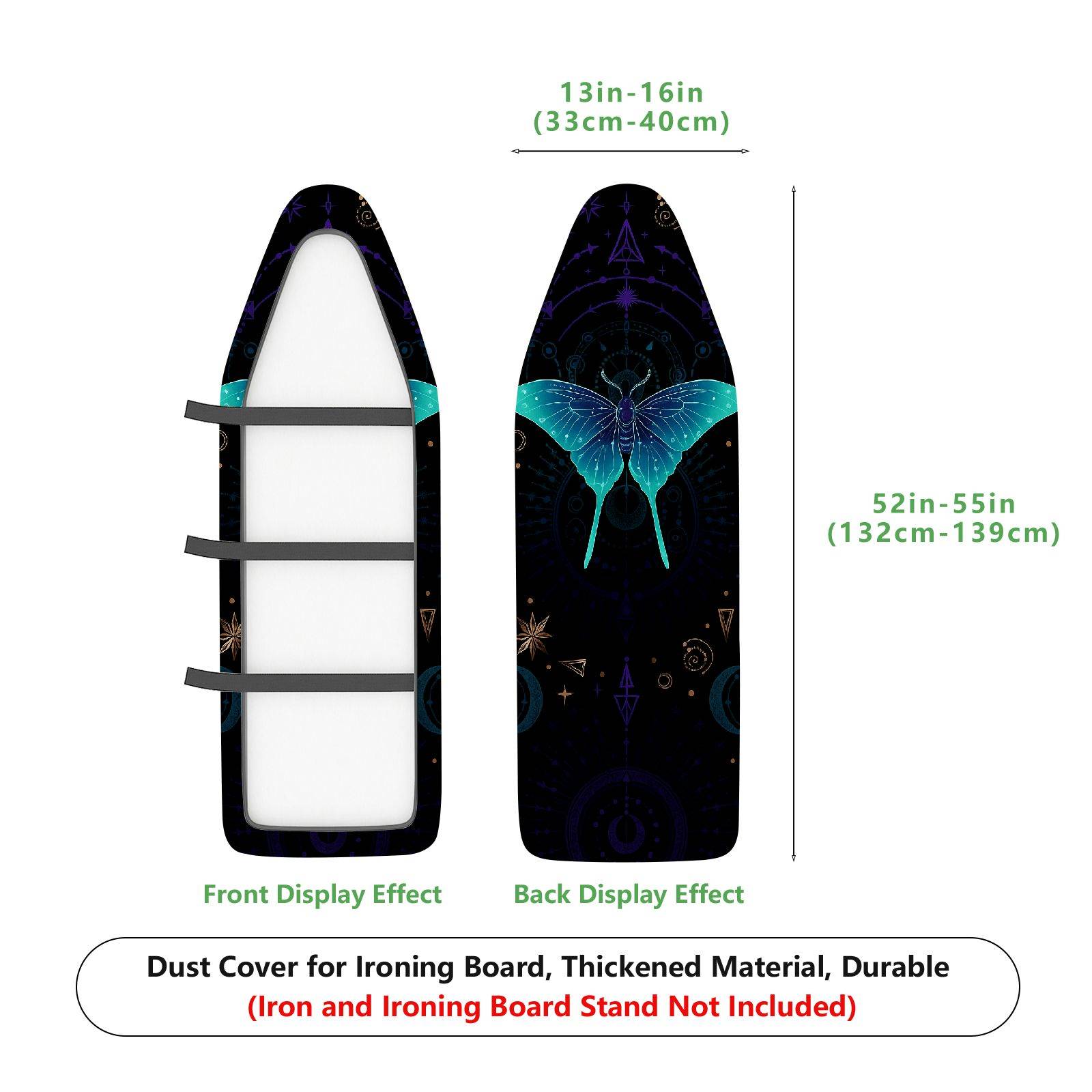 1-Piece Butterfly Starry Night Mystical  Ironing Board Cover, Universal Size, Without Board
