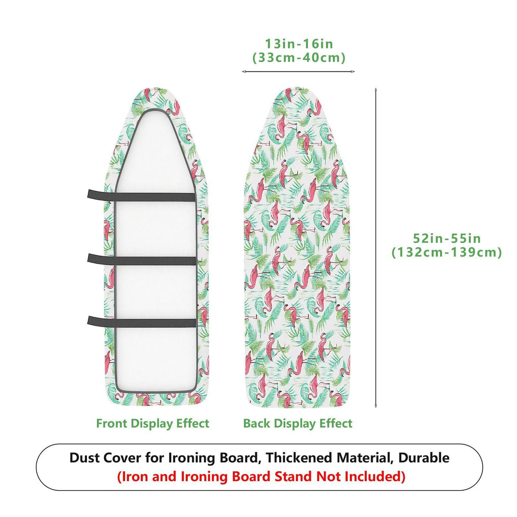 1-Piece Flamingo Green Tropical  Ironing Board Cover, Universal Size, Without Board