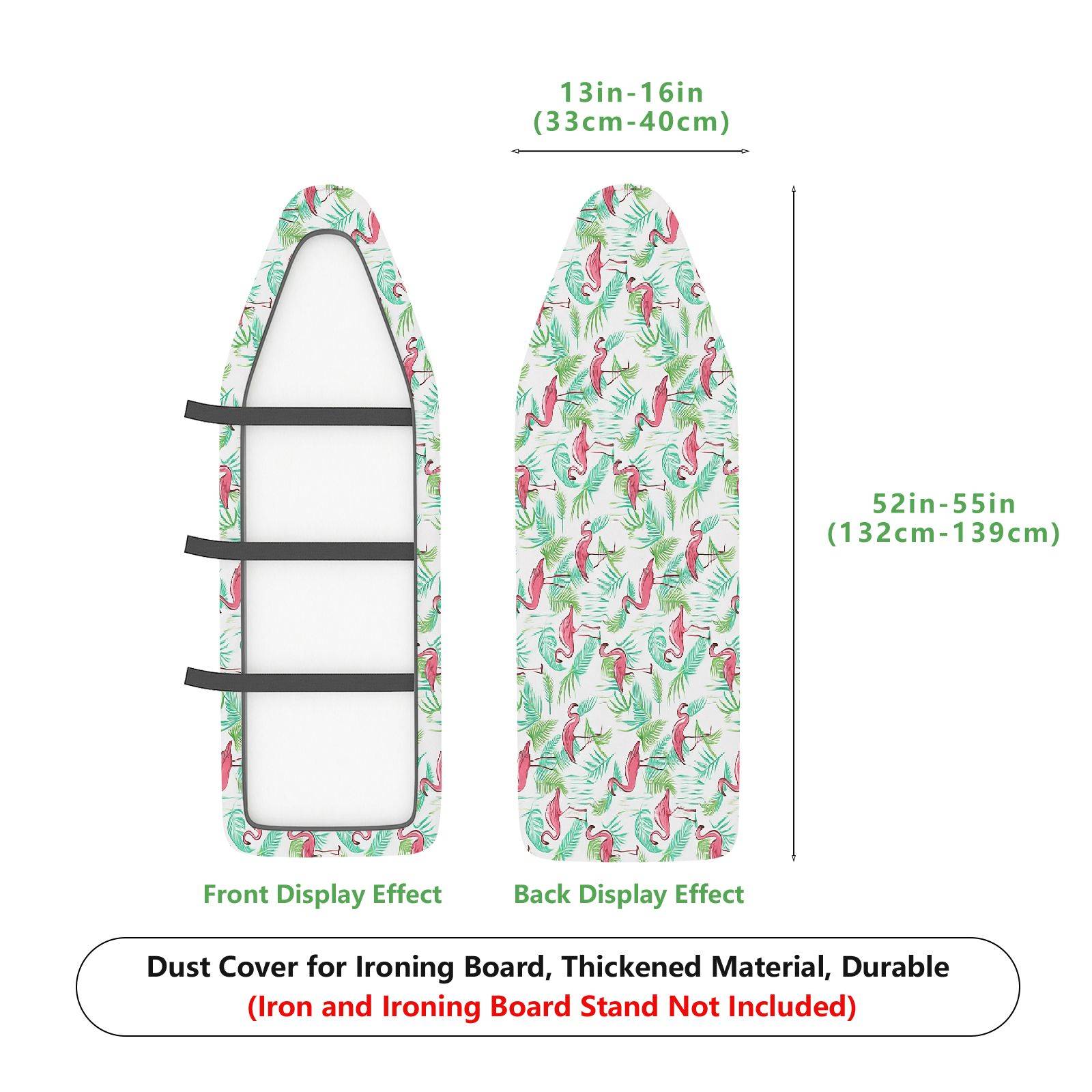 1-Piece Flamingo Green Tropical  Ironing Board Cover, Universal Size, Without Board