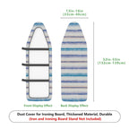 1-Piece Striped Pattern Blue White  Ironing Board Cover, Universal Size, Without Board
