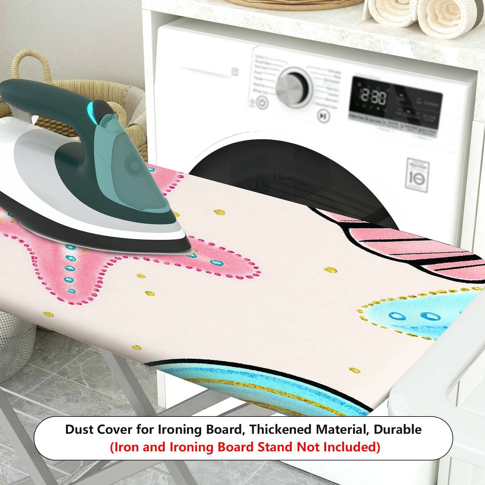 1-Piece Shell Starfish Ocean  Ironing Board Cover, Universal Size, Without Board