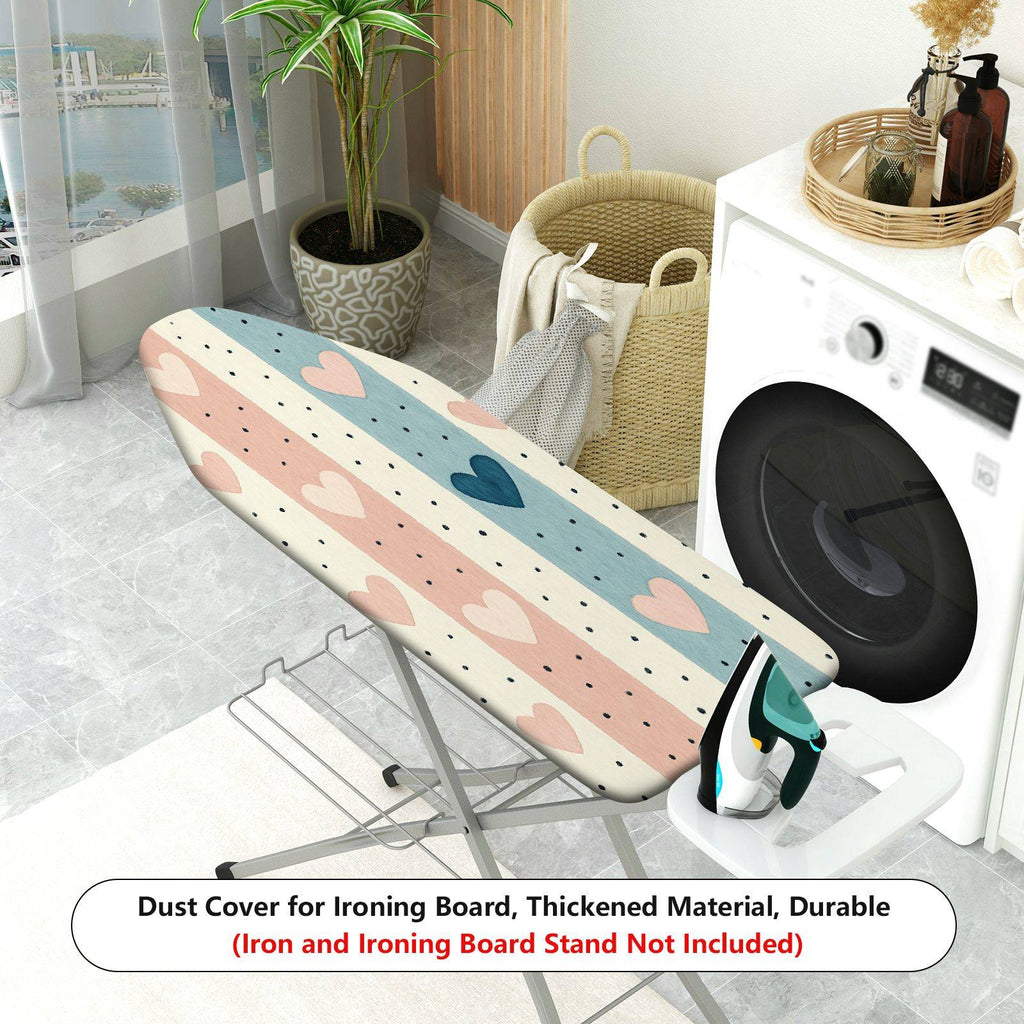 1-Piece Heart Striped Pattern Multicolor  Ironing Board Cover, Universal Size, Without Board