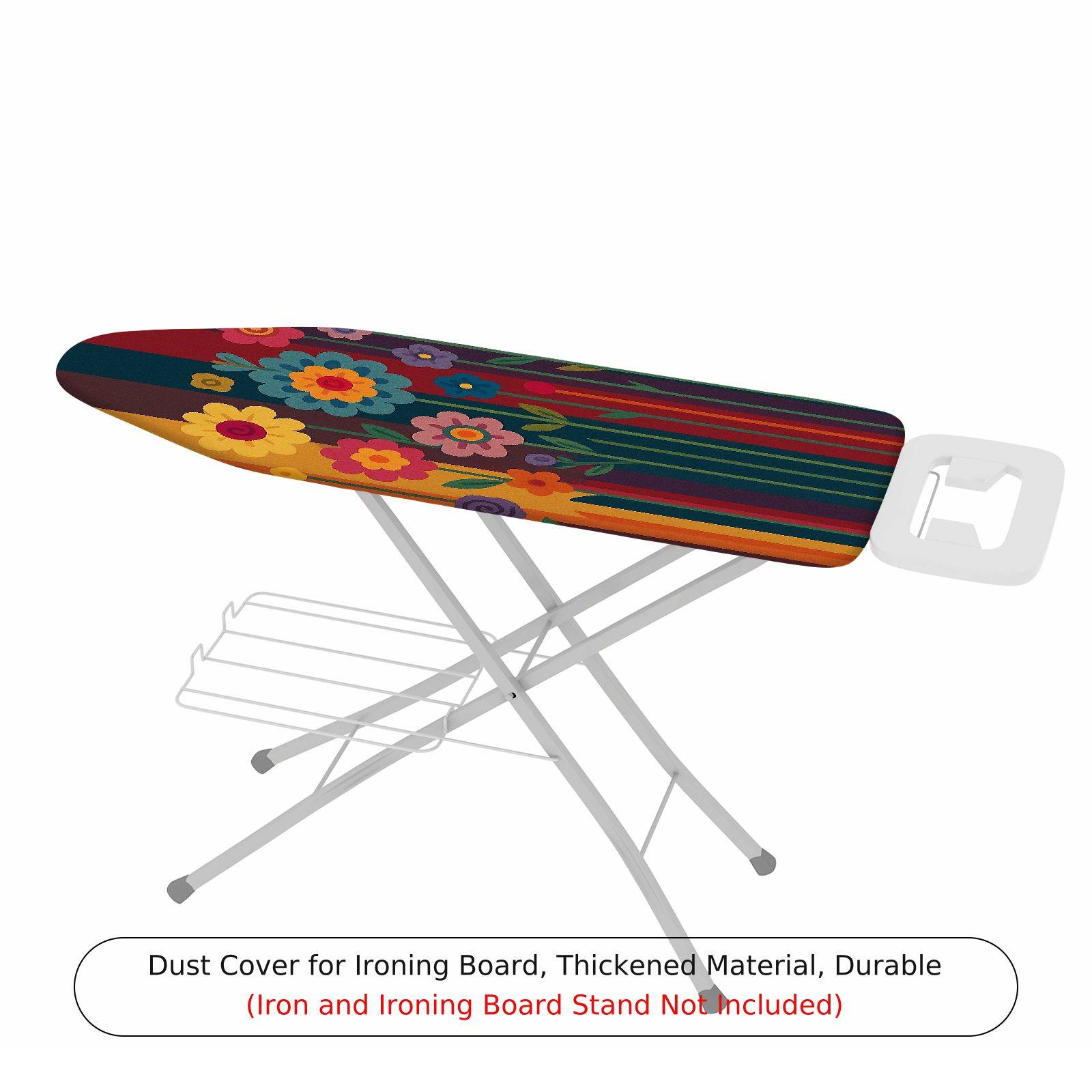 1-Piece Floral Colorful Striped  Ironing Board Cover, Universal Size, Without Board