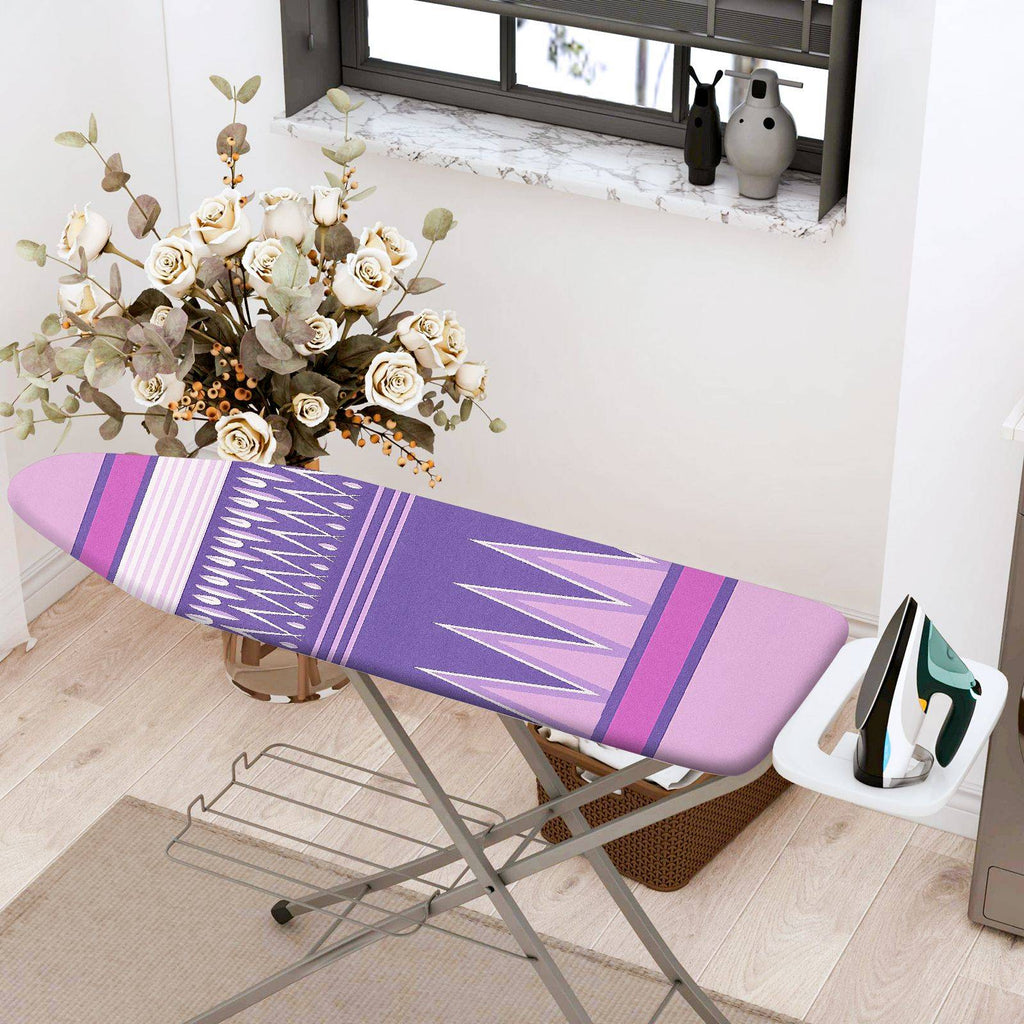 1-Piece Purple Striped Geometric  Ironing Board Cover, Universal Size, Without Board