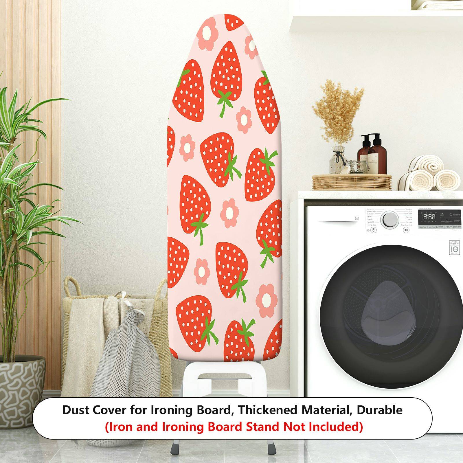 1-Piece Strawberry Floral Fruit  Ironing Board Cover, Universal Size, Without Board