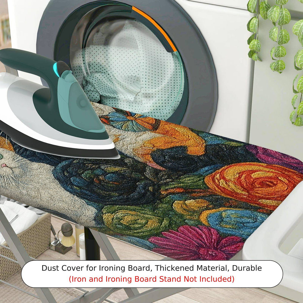 1-Piece Cat Floral Pattern Colorful  Ironing Board Cover, Universal Size, Without Board