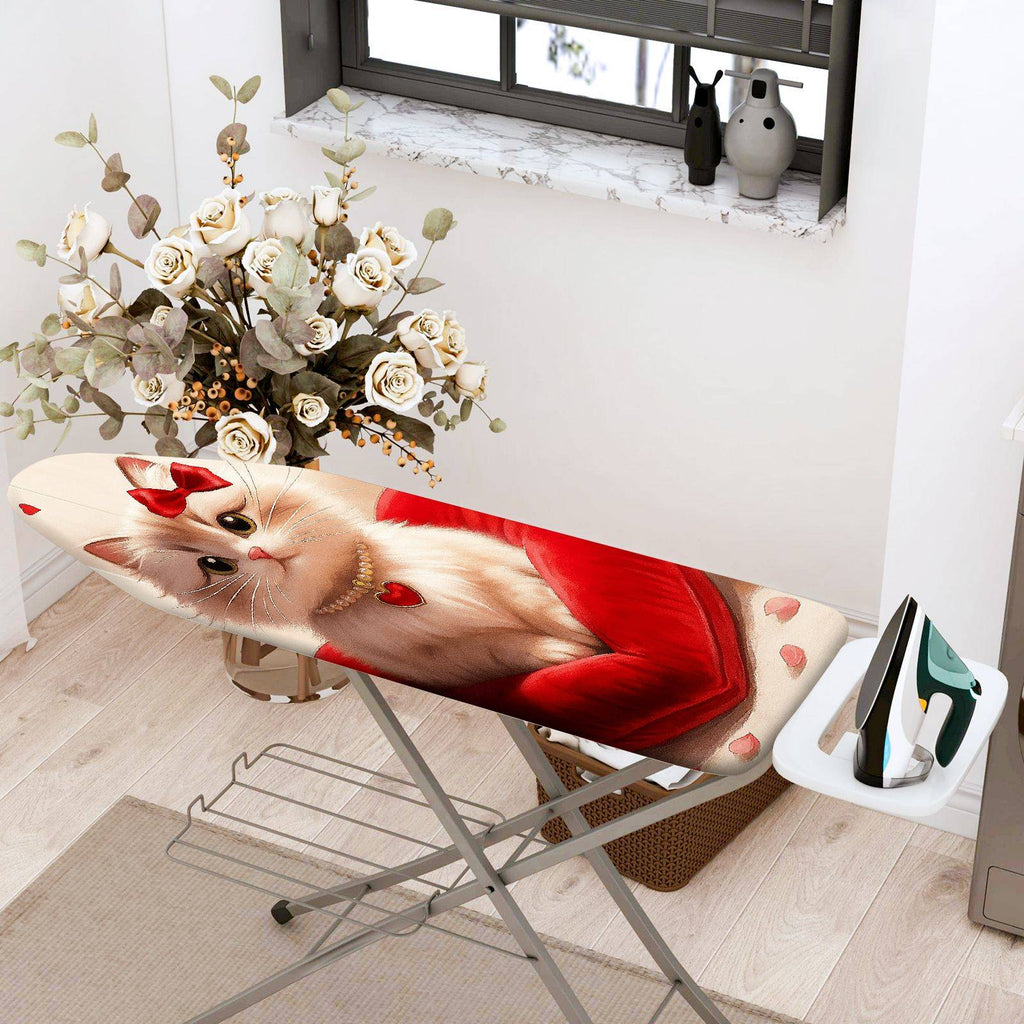 1-Piece Cute Cat Heart Valentine  Ironing Board Cover, Universal Size, Without Board