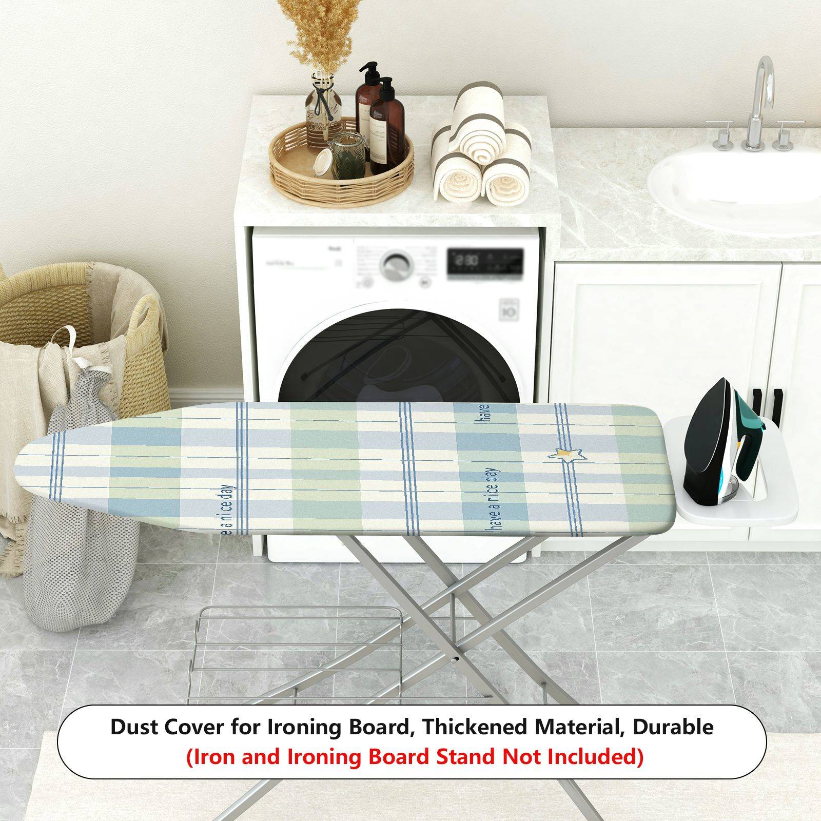 1-Piece Plaid Check Star  Ironing Board Cover, Universal Size, Without Board