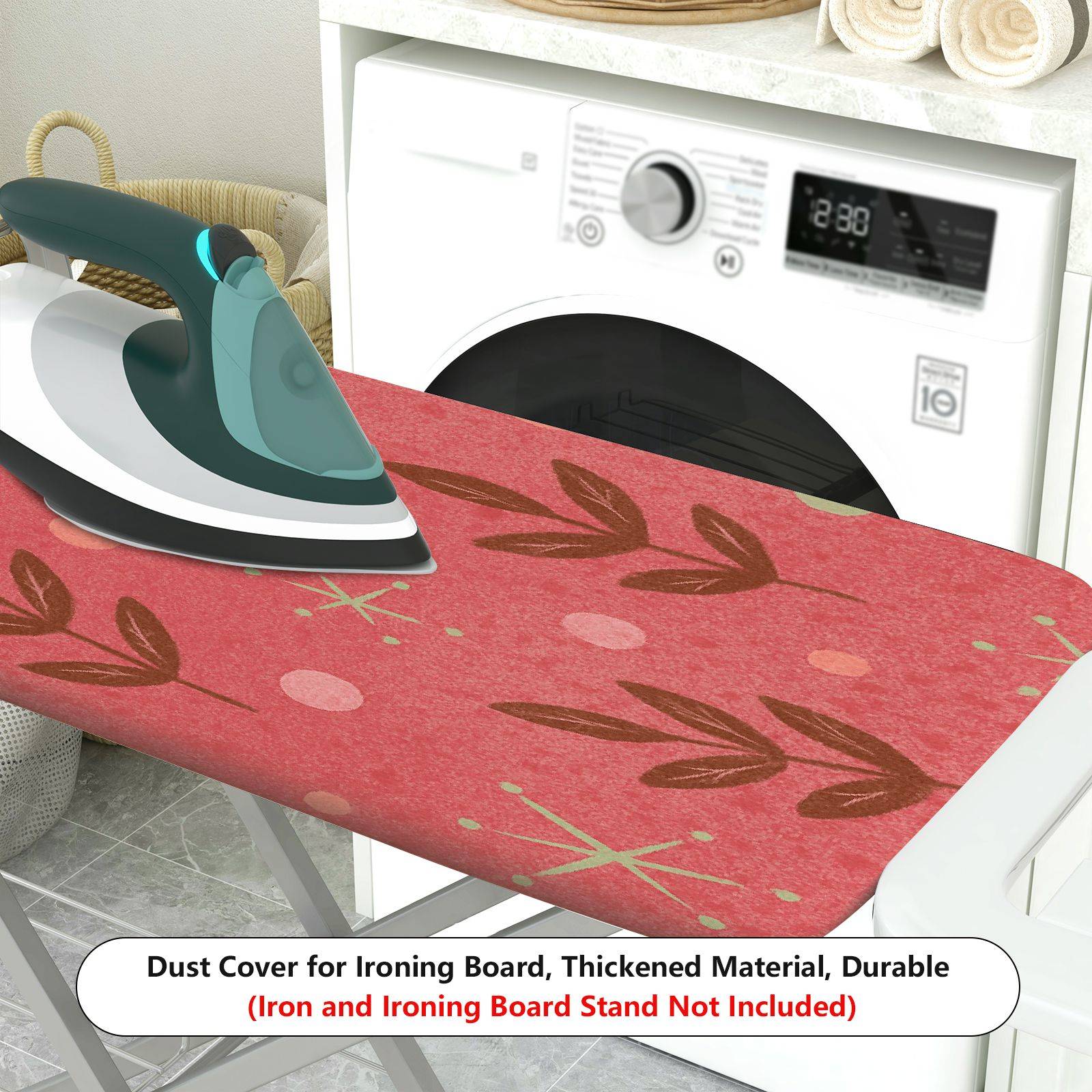 1-Piece Floral Pattern Leaves Christmas  Ironing Board Cover, Universal Size, Without Board