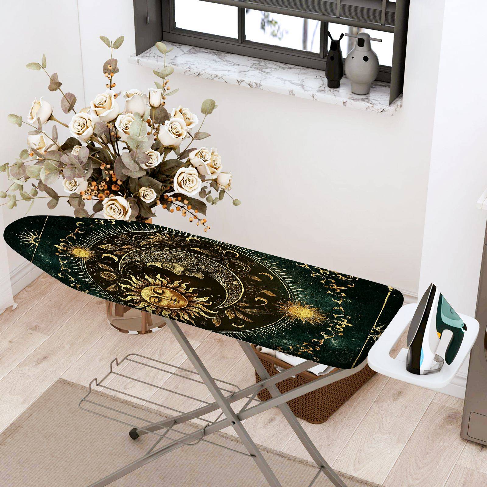 1-Piece Sun Moon Stars  Ironing Board Cover, Universal Size, Without Board