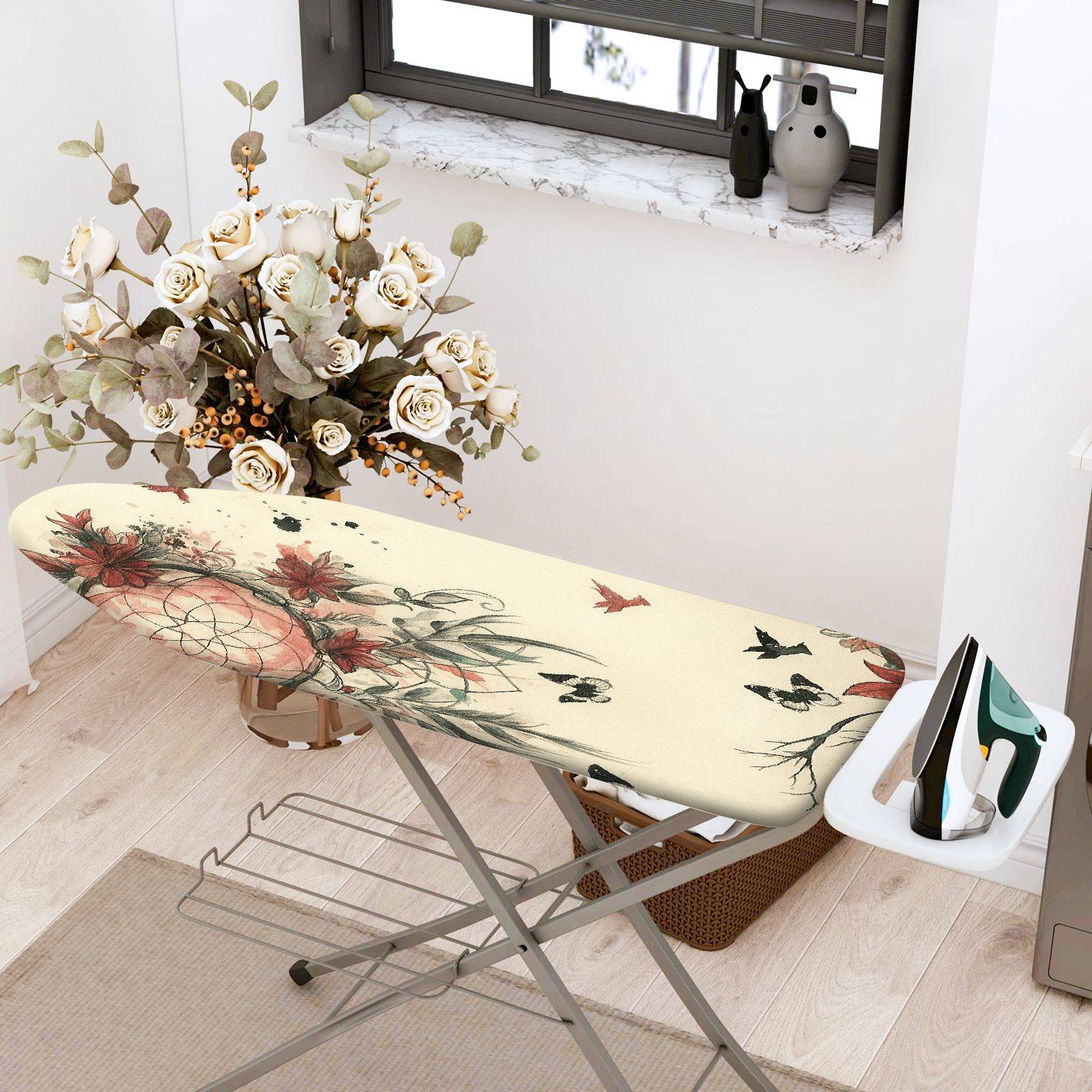 1-Piece Floral Dreamcatcher Butterfly  Ironing Board Cover, Universal Size, Without Board