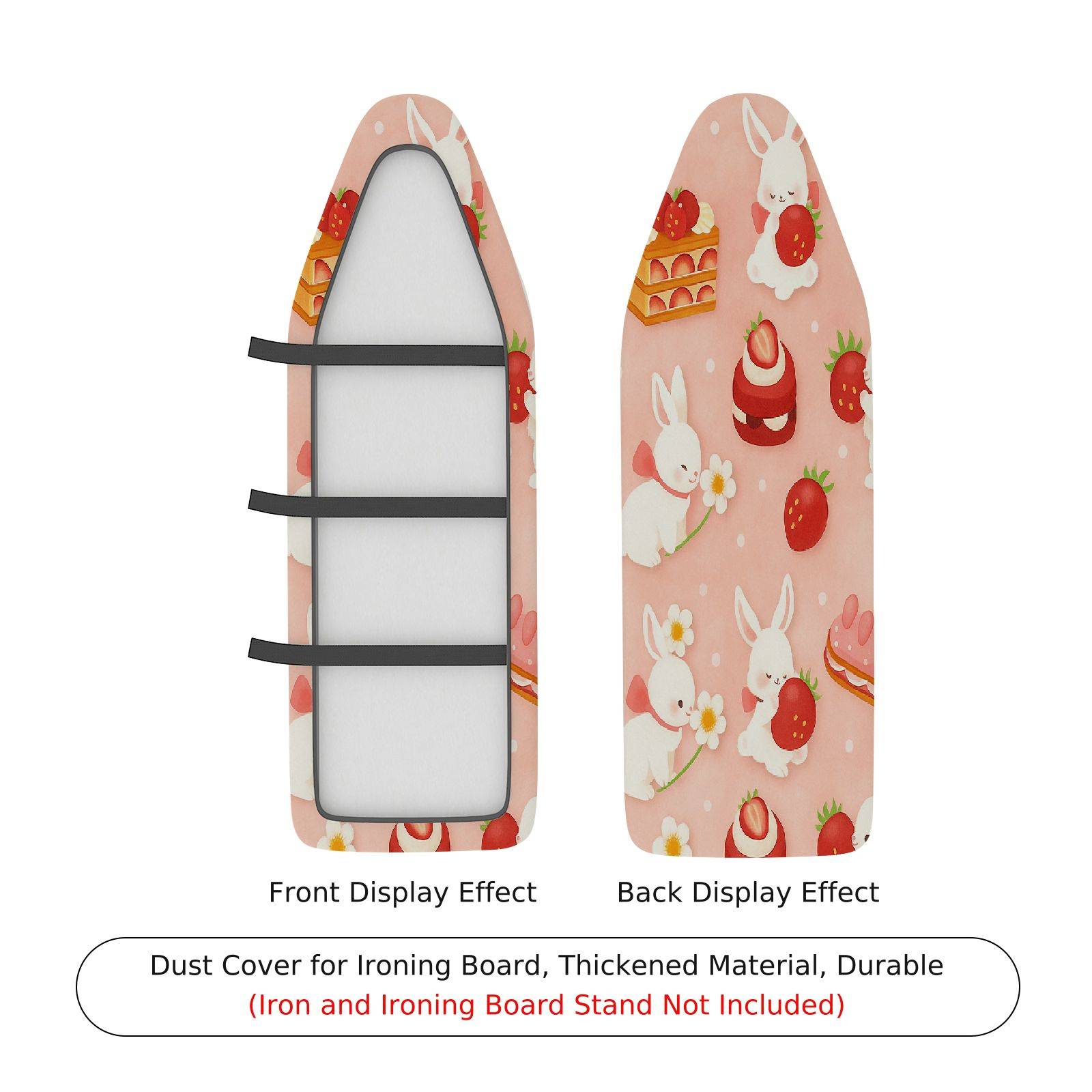 1-Piece Rabbit Strawberry Cake  Ironing Board Cover, Universal Size, Without Board
