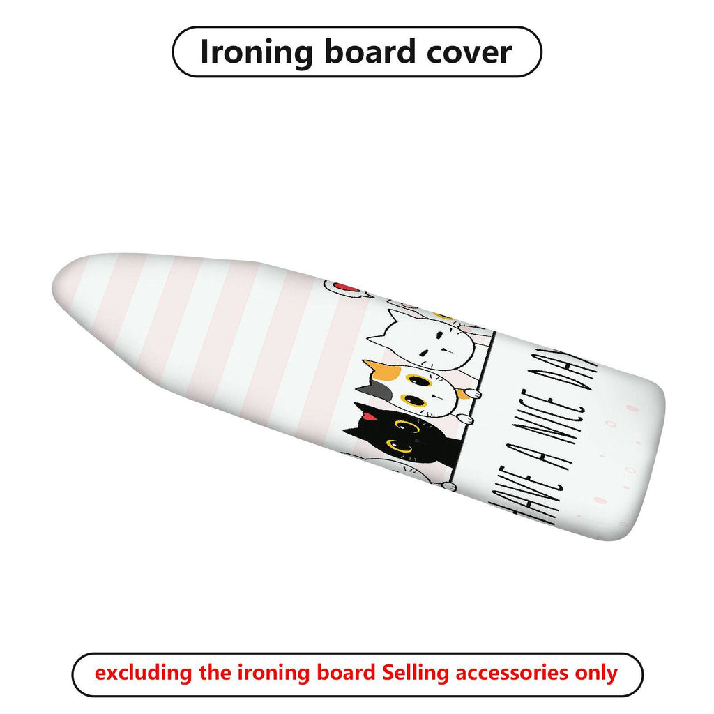 1-Piece Stripe  Cats  Ironing Board Cover, Universal Size, Without Board