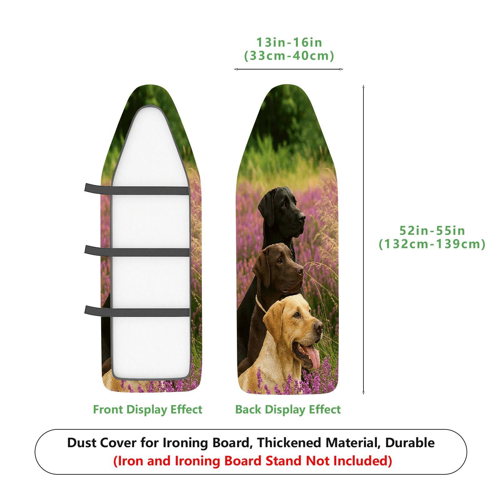 1-Piece Dog Nature Floral  Ironing Board Cover, Universal Size, Without Board