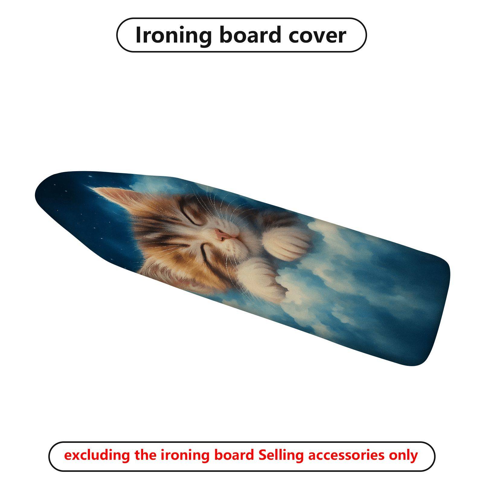 1-Piece Cat Clouds Stars  Ironing Board Cover, Universal Size, Without Board
