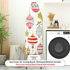 1-Piece Colorful Ornament Festive Christmas  Ironing Board Cover, Universal Size, Without Board