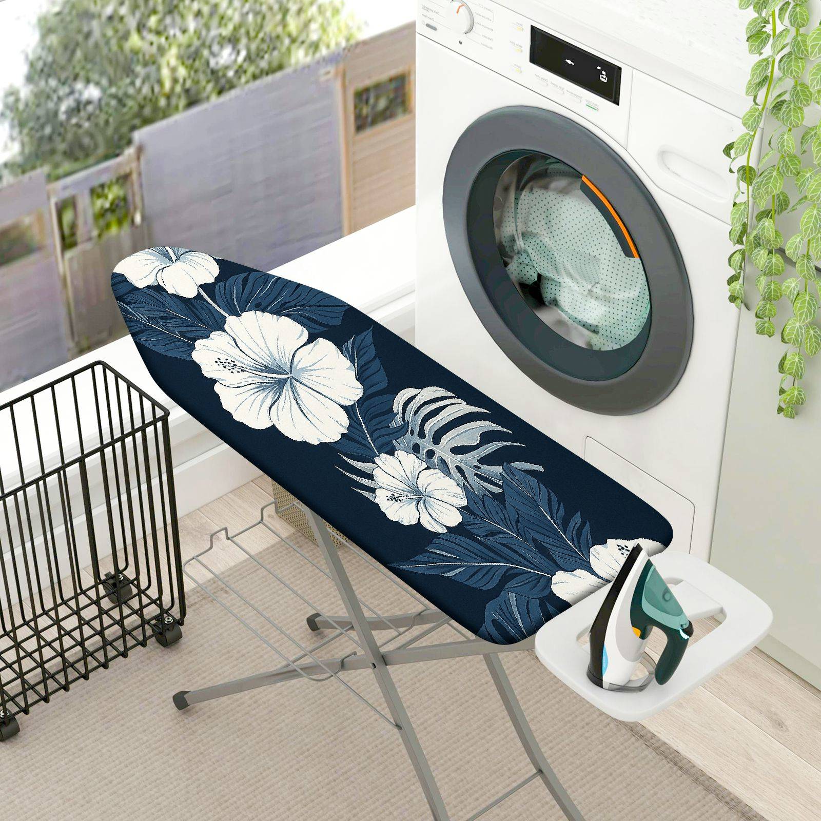 1-Piece Floral Tropical Leaf  Ironing Board Cover, Universal Size, Without Board