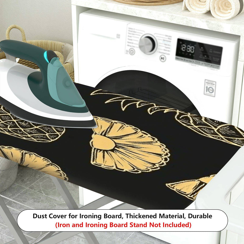 1-Piece Pineapple Tropical Fruit Black  Ironing Board Cover, Universal Size, Without Board