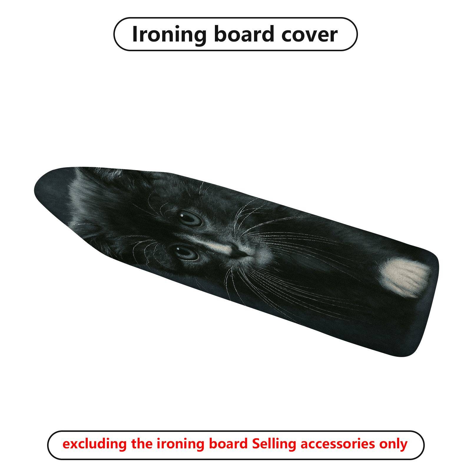 1-Piece Black Cat Whiskers Paw  Ironing Board Cover, Universal Size, Without Board