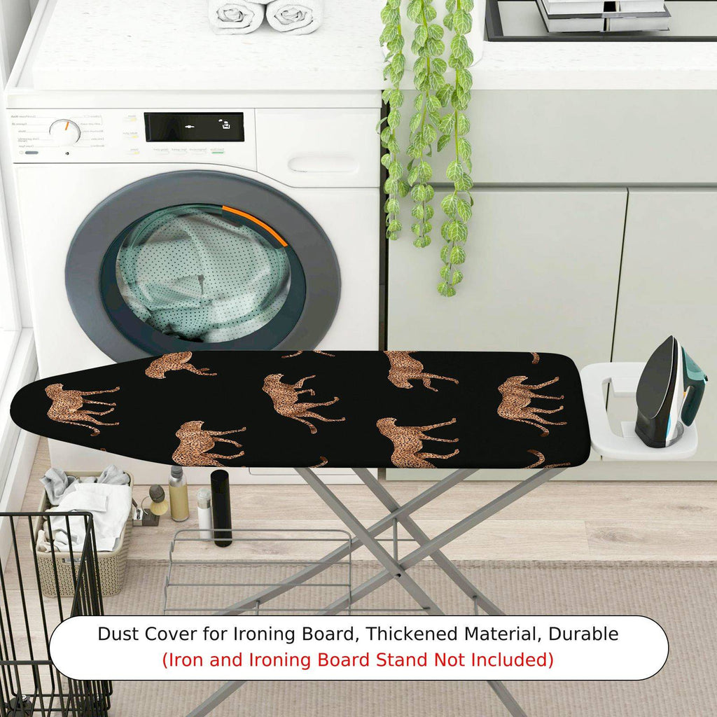 1-Piece Leopard Print Black Pattern Animal  Ironing Board Cover, Universal Size, Without Board