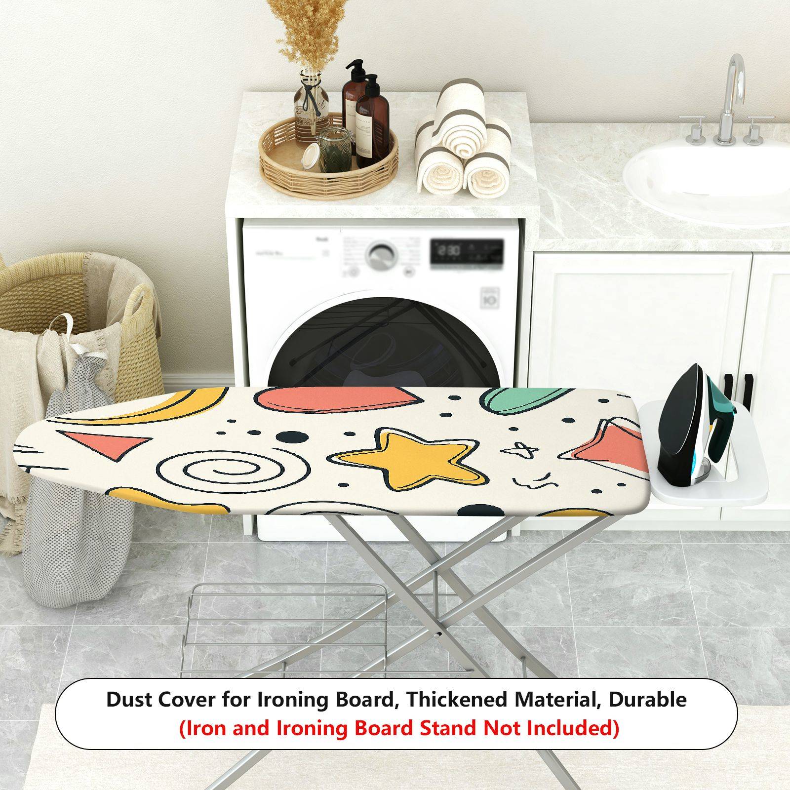 1-Piece Star Heart Swirl  Ironing Board Cover, Universal Size, Without Board