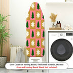 1-Piece Christmas Trees Stars Pink  Ironing Board Cover, Universal Size, Without Board