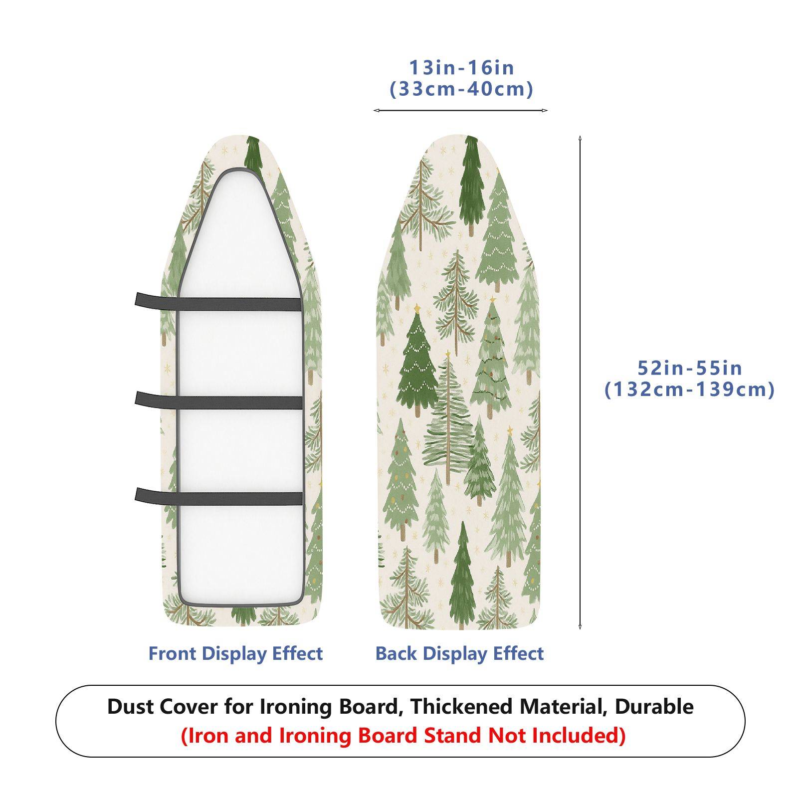 1-Piece Christmas Tree Forest Holiday  Ironing Board Cover, Universal Size, Without Board