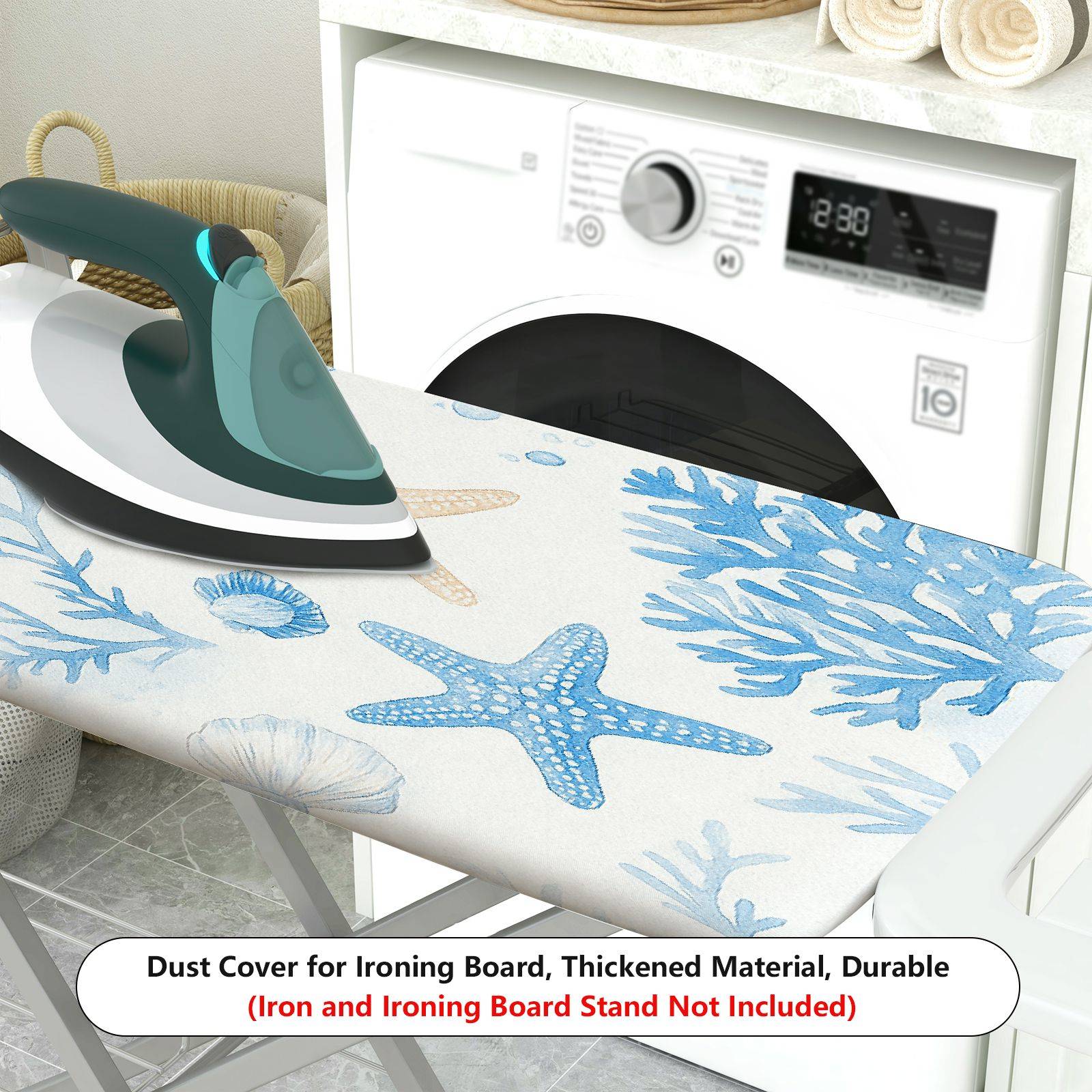 1-Piece Starfish Shell Coral  Ironing Board Cover, Universal Size, Without Board