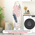 1-Piece Tropical Leaves Pink Green Artistic  Ironing Board Cover, Universal Size, Without Board