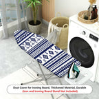 1-Piece Geometric Pattern Striped Blue  Ironing Board Cover, Universal Size, Without Board