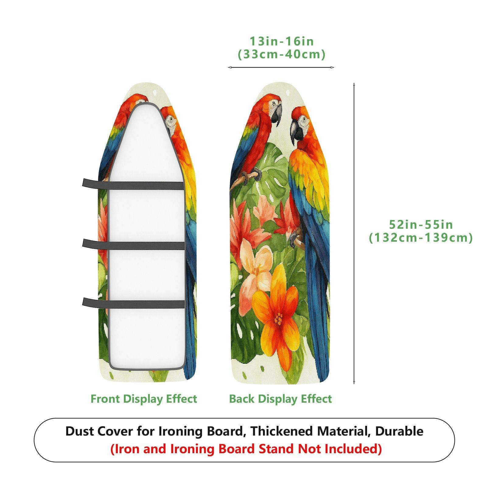 1-Piece Parrot Floral Tropical  Ironing Board Cover, Universal Size, Without Board