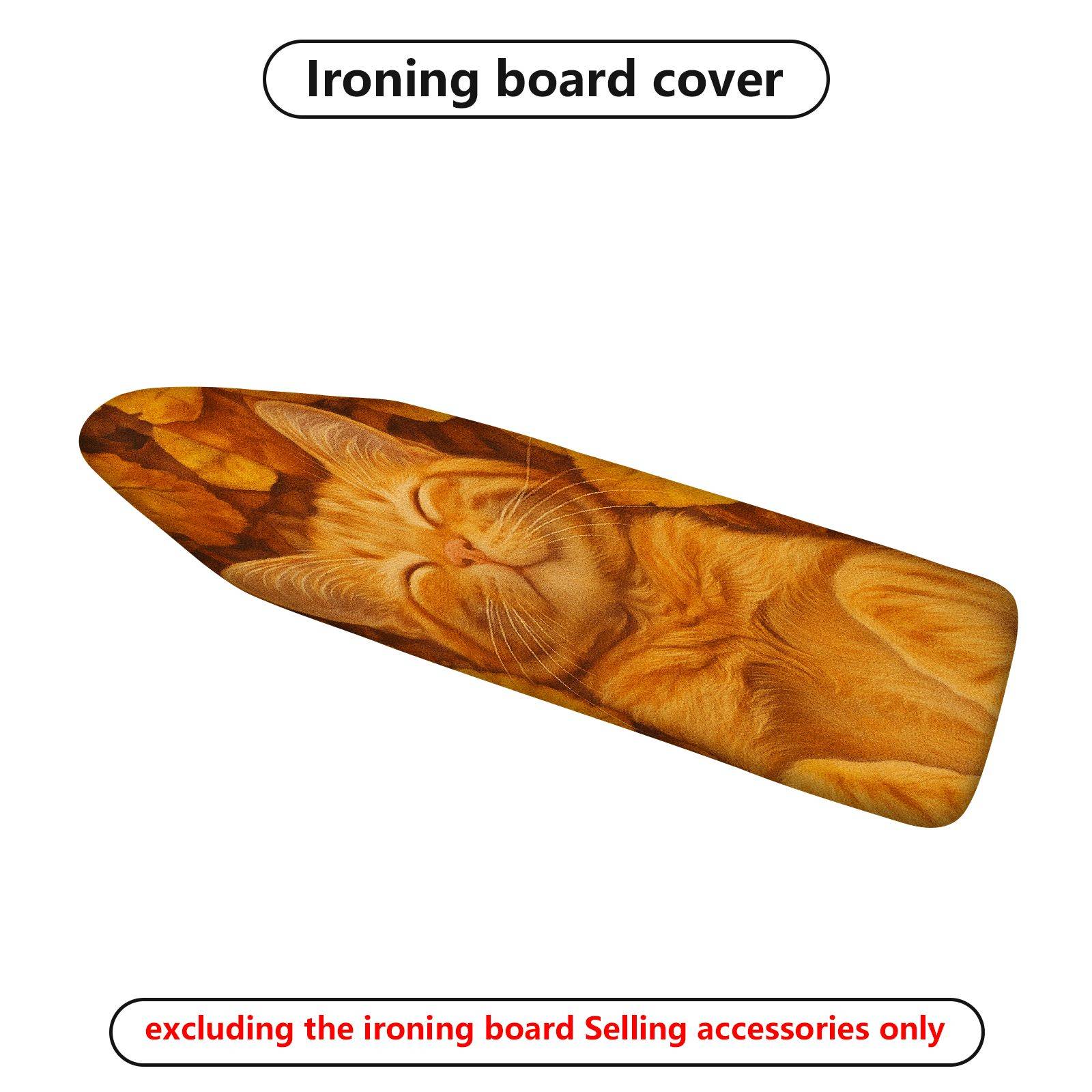 1-Piece Cat Autumn Leaves Sleeping  Ironing Board Cover, Universal Size, Without Board