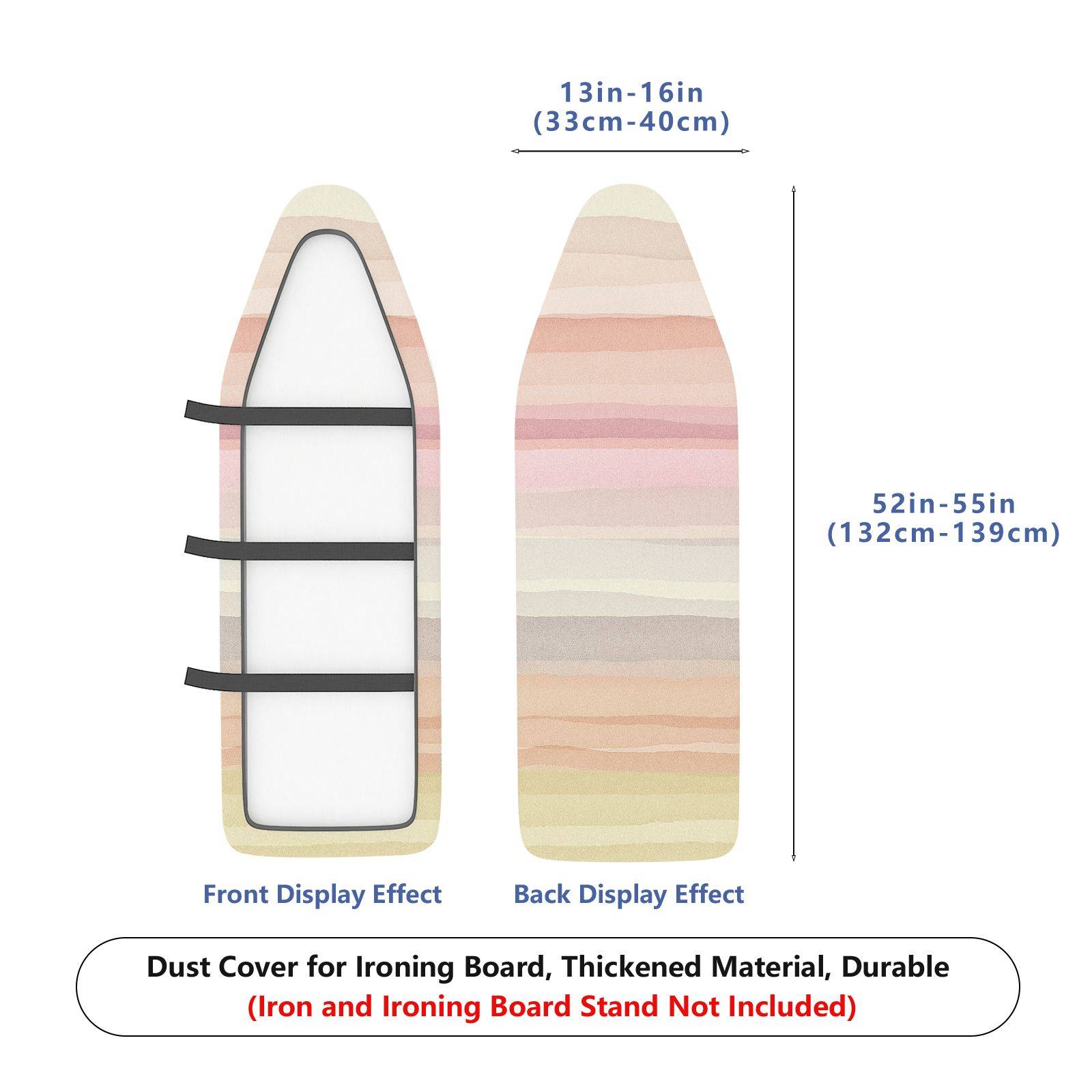 1-Piece Pastel Striped Gradient  Ironing Board Cover, Universal Size, Without Board