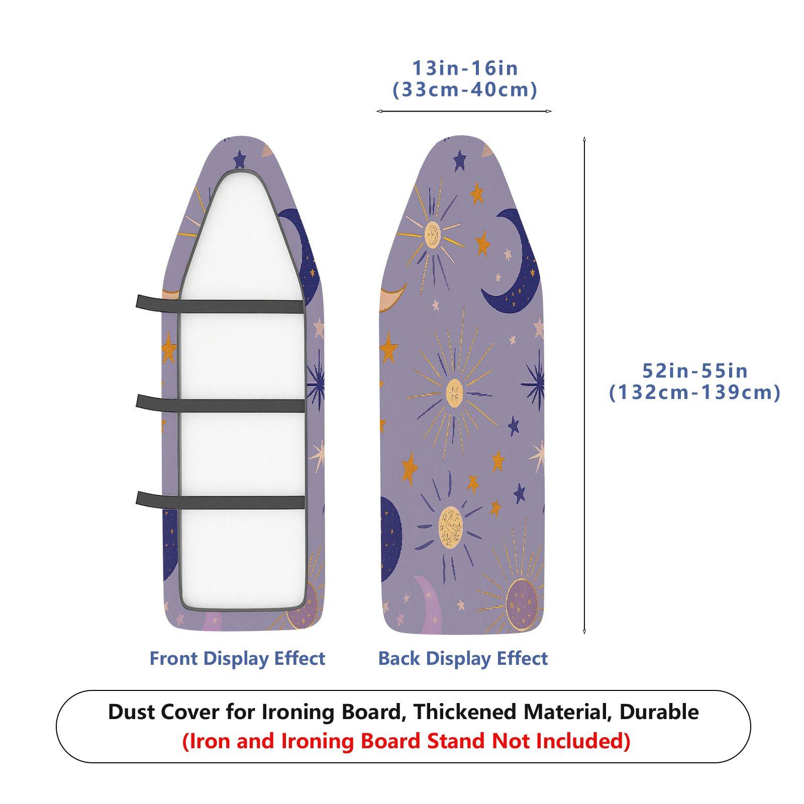 1-Piece Moon Star Sun  Ironing Board Cover, Universal Size, Without Board