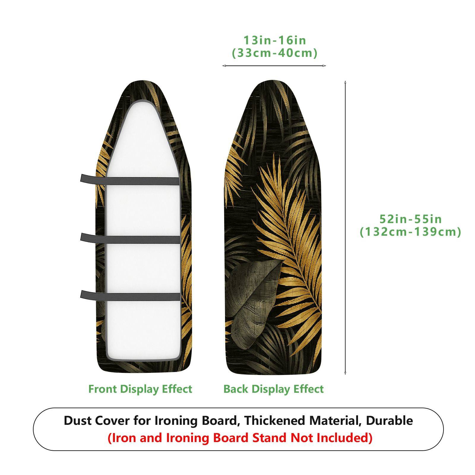 1-Piece Tropical Leaf Exotic Jungle  Ironing Board Cover, Universal Size, Without Board